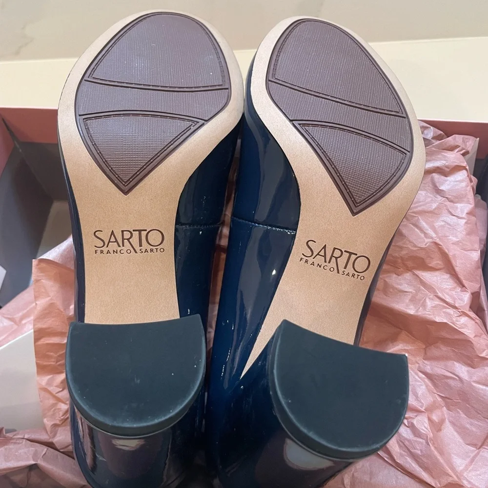 Franco Sarto Blue Patent Heels 9.5M - Picture 7 of 11